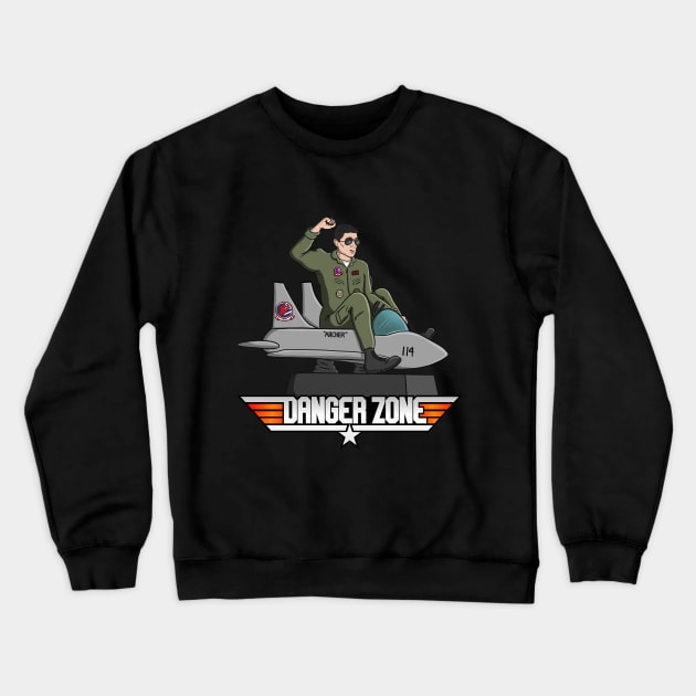 Danger Zone Crewneck Sweatshirt by kickpunch